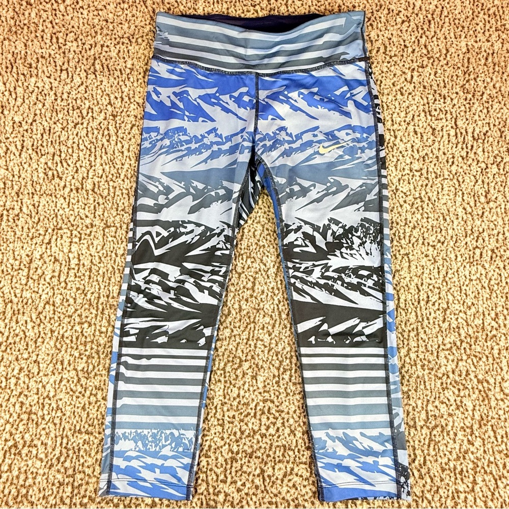 Nike Dri-FIT Leggings Womens Medium Blue Gray Athletic Running Pants